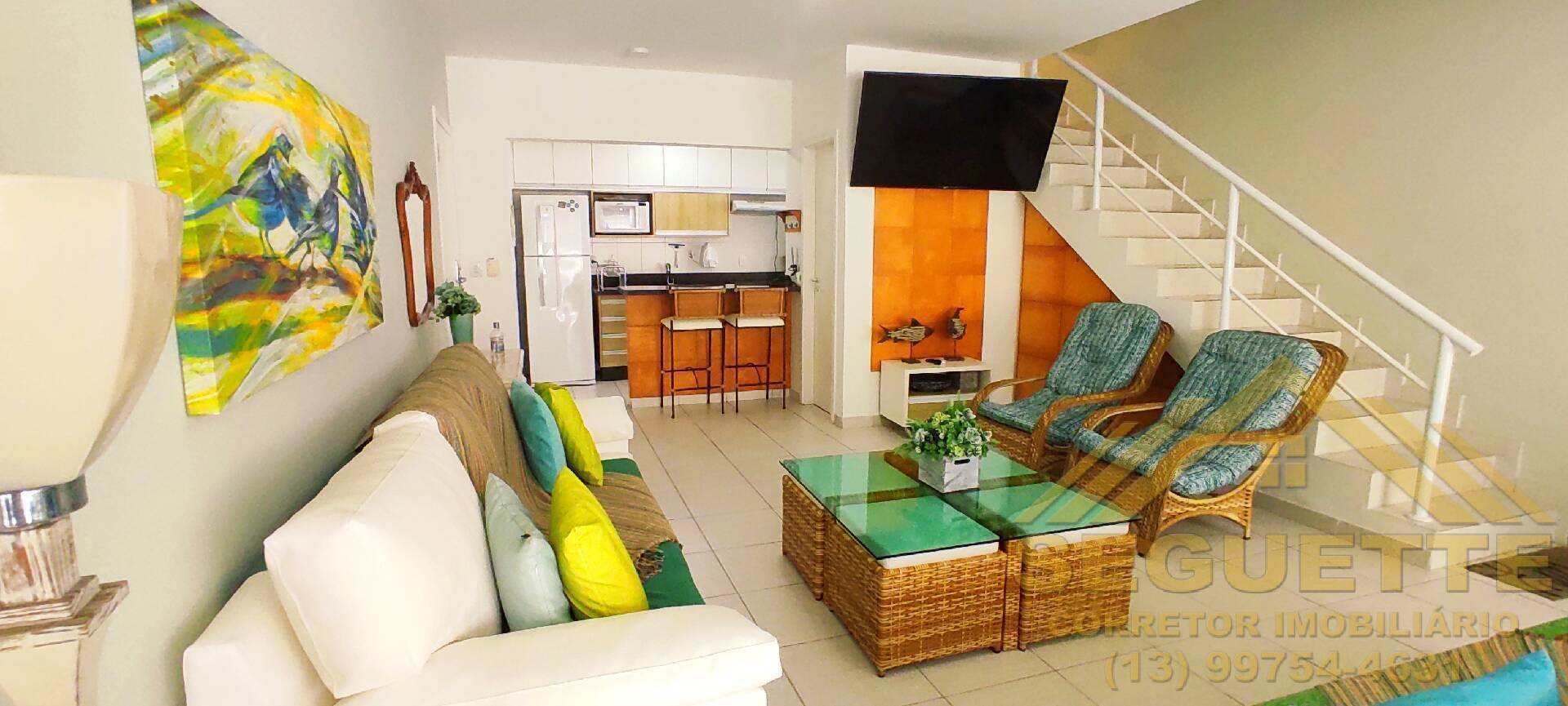 Apartamento duplex em risort na Riviera de São Lourenço com 2 dormitórios.